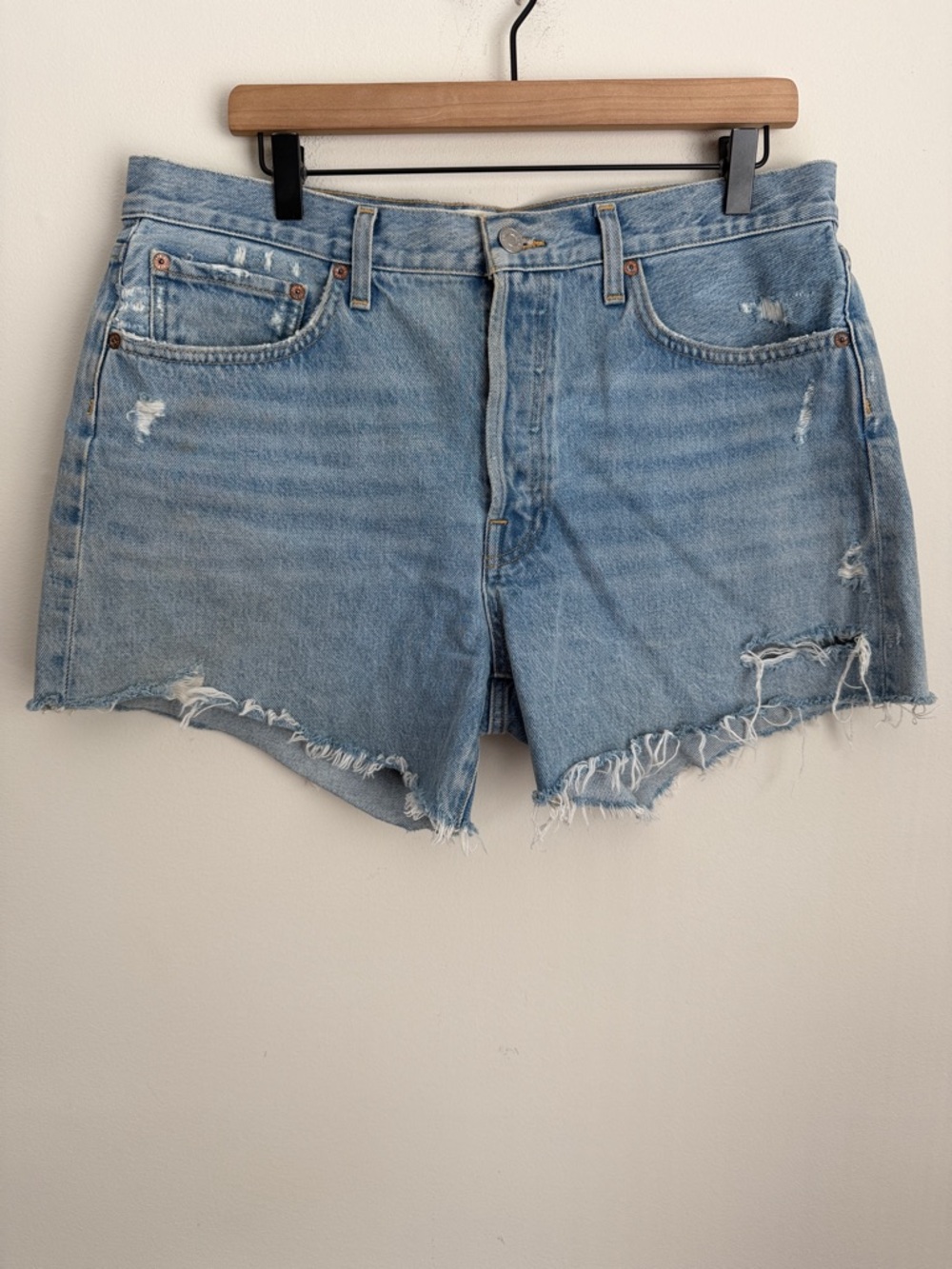 AGOLDE Parker Long Loose Fit Denim Shorts Size 30 - Picture 2 of 7